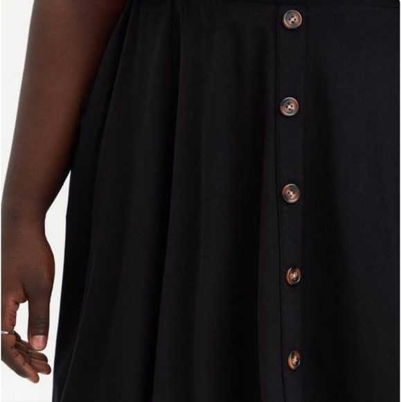 NWT Torrid Black Jersey Button Front Mini Skater Skirt - Picture 2 of 7